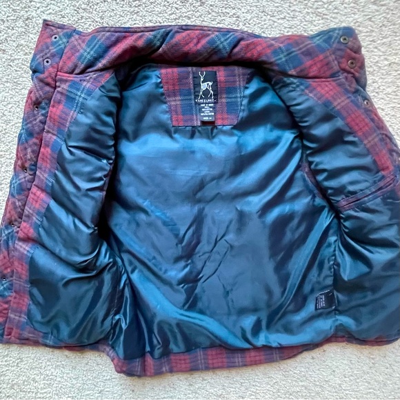 Kane & Unke Plaid Quilted Corduroy Vest Size Medium Navy Blue Burgundy Red - Picture 9 of 11